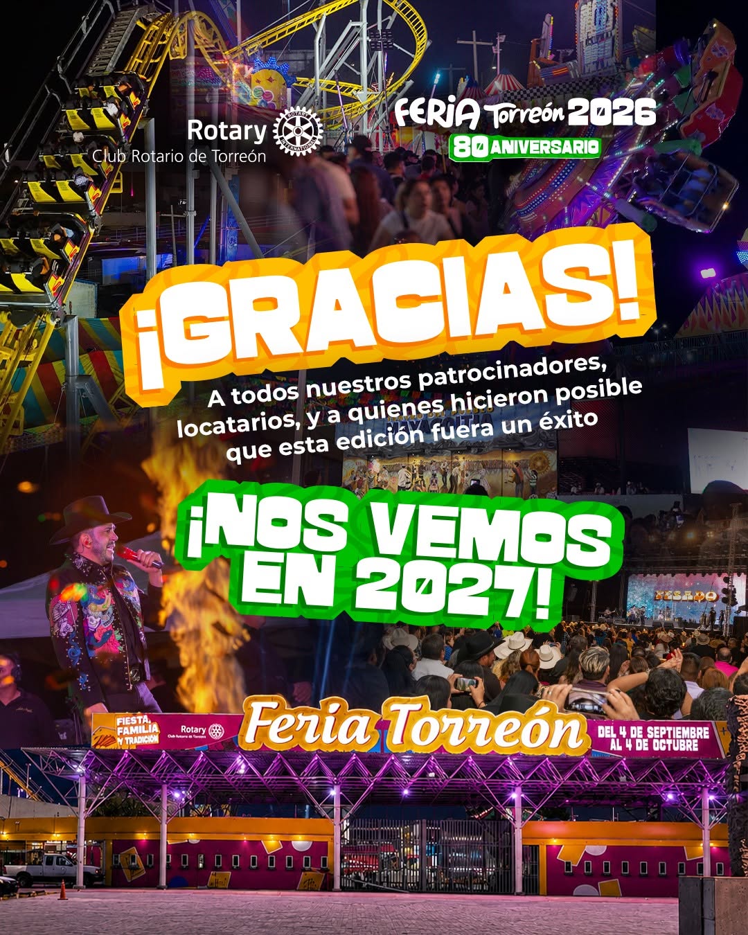 ¡Gracias! A todos nuestros patrocinadores, locatarios y a quienes hicieron posible que esta edición fuera un éxito. ¡Nos vemos en 2027!